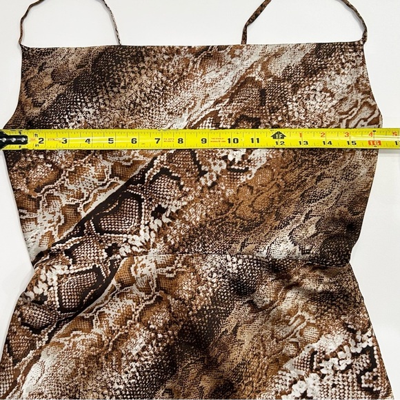 NWT Guess Snake Print Slip Mini Dress S Eco Lucy Cowl-Neck Slip Party Dress - Picture 12 of 13